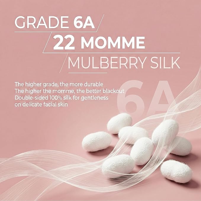 Silk Sleep Mask for Side Sleepers, Eye Mask for Sleeping Women Men, Face-Hugging Padded Eye Cover, 100% 22 Momme Pure Mulberry Silk, Soft Light Blocking Mask for Travel, Naps & Shift Workers (Pink)