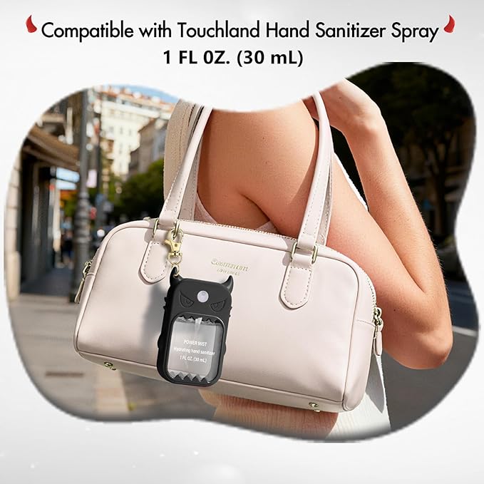 JAMIEWIN Spray Hand Sanitizer Case Compatible with Touchland Hand Sanitizer 1fl. Oz. Monster Silicone Case Holder Accessory