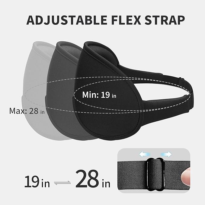 3D Sleep Mask for Men Women 2 Pack, Blackout Eye Mask for Sleeping Eye Mask for Side Sleeper, Memory Foam Adjustable&Washable, Airplane Travel Essentials Couples Yoga Meditation Office Black & Black