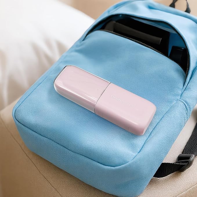 Toothbrush Travel Case, 2-in-1 Large Capacity Toothbrush Holder and Rinse Cup with Cover for Traveling, Camping, Gym, and Trips (Pink)