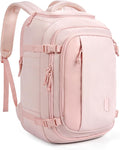 BAGSMART Travel Backpack Carry on Flight Approved, 28L Lightweight Backpack Fits 17.3 Inch Laptop for Men Women, Water Resistant Personal Item Travel Bag with USB Charging Port, Pink