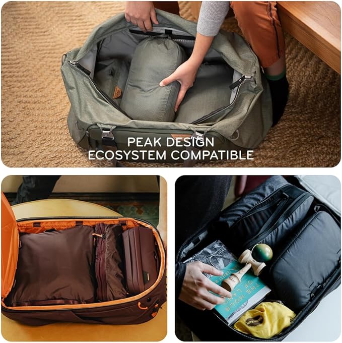 Peak Design Packing Cube, Eclipse, Weatherproof Luggage Cube with Dual Compartment Organization, Expansion and Compression, Zipper Opening, Travel Organizer for Men and Women, Size S