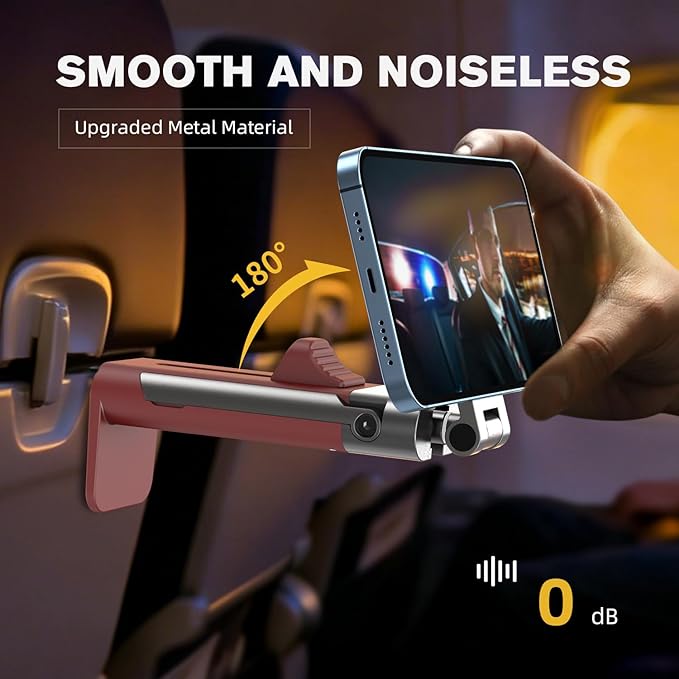 for MagSafe Airplane Phone Holder Mount Travel Essentials for Plane,N55*40 Pro Magnetic Phone Stand for Desk Tray Table,360° Swivel Travel Gifts for Women Men Airplane Gadgets Cruise Must Haves Red