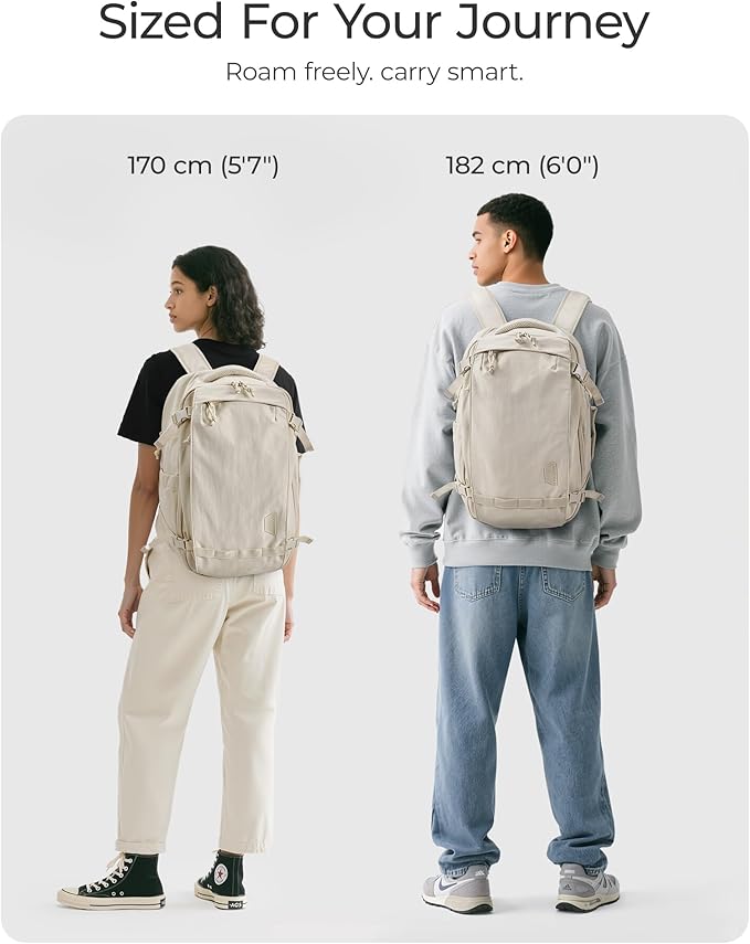 BAGSMART Travel Backpack Women, 15.6 Inch Carry On Backpack Flight Approved, TSA Approved Personal Item Travel Bag, Water Resistant Weekender Bag Luggage Daypack, Beige