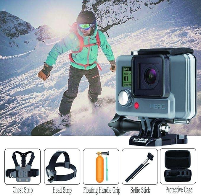 Navitech 18-in-1 Action Camera Accessories Combo Kit with EVA Case - Compatible with GOOKAM 4K 60FPS Action Camera