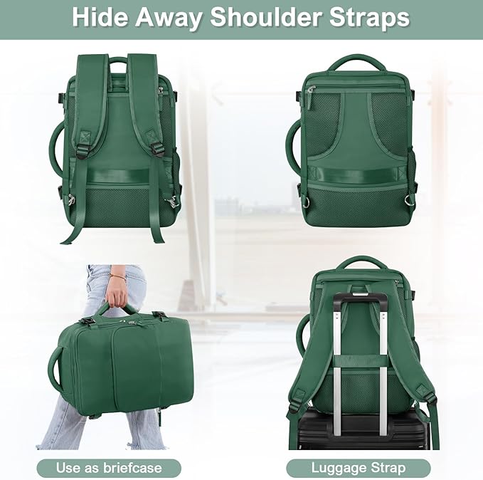 Sinaliy Travel laptop Backpack for Women, Personal Item Size Flight Approved, 16 Inch Laptop Bag with Multi-Pockets, Hiking Backpack, Waterproof Carry On Backpack Casual Daypack Backpack