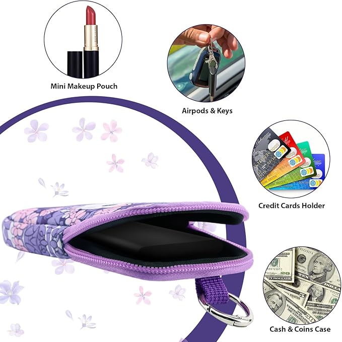 Hand Sanitizer Spray Case,Compatible with Popular Sanitizers,Zipper Pouch for Hand Sanitizer,Cute Fashion Accessories with Snap Hook for Glow Mist and Power Mist 1FL OZ(White Cat)