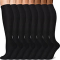Sooverki Copper Compression Socks for Men & Women 8 Pack 15-20mmHg - Knee High Stockings Best Support for Running Athletic