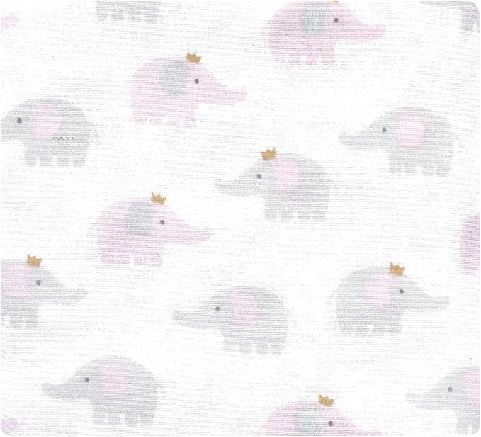 Hudson Baby Unisex Baby Cotton Flannel Receiving Blankets Bundle, Lilac Elephants, One Size