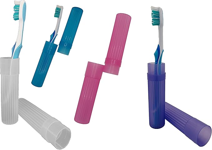 American Comb Toothbrush Holder (Blue,Pink,White,Purple) Made in USA, with Ventilation Holes, for Toothbrush Covers, Toothbrush Holder, Toothbrush Soft, Durable Design, Hygienic Bathroom Accessory