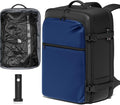 SUOCO Travel Vacuum Backpack with Portable Electric Pump, 45L Carry On Compression Seal Travel Backpack with Vacuum System, Traveling Packing Luggage Suitcase, Navy Blue