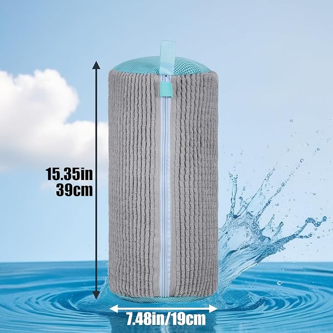 2 Pack Shoe Washing Machine Bag Shoe Washing Bag Shoe Mesh Laundry Bags Shoe Bags for Travel Reusable Shoe Cleaning Bag for All Shoe Sizes (Grey)