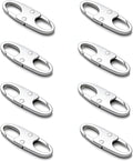 zelin Anti Theft Zipper Clips Double Opening Small Carabiner Clips, 8Pcs Elegant Zinc Alloy Zipper Pull Replacement for Travel, Commuting and Camping (Frost Silver)