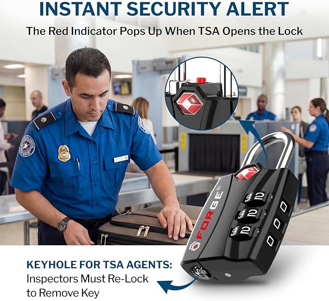 Forge TSA Approved Luggage Locks - Black 2 PK