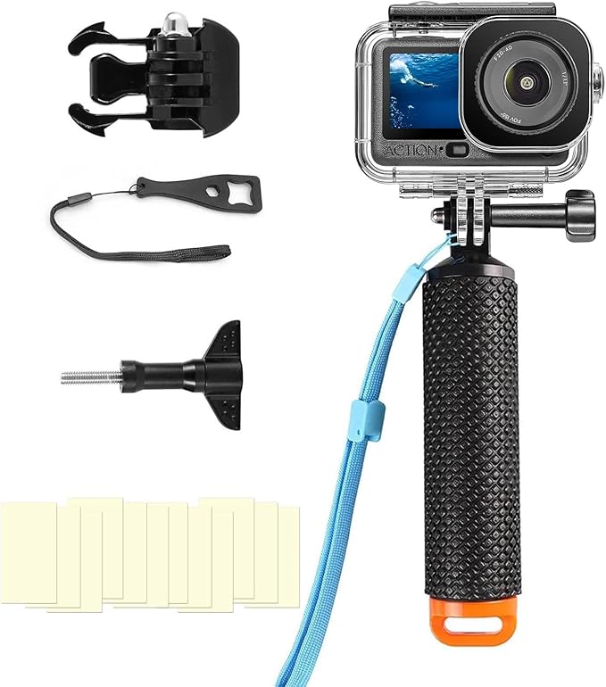 BO&DQQ Underwater Waterproof Case Compatible with DJI Osmo Action 6 Camera, 196FT/60M Dive Diving Housing Cover Shell with Camera Handle Mount Accessories Kit
