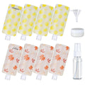 PACKISM 11 Pack Travel Pouches for Toiletries, 3 oz TSA Approved Liquid Containers, Leak Proof Squeeze Bags for Cruise & Camping, Space Saving Refillable Carriers, Active Yellow Lemon Red Maple Leaf
