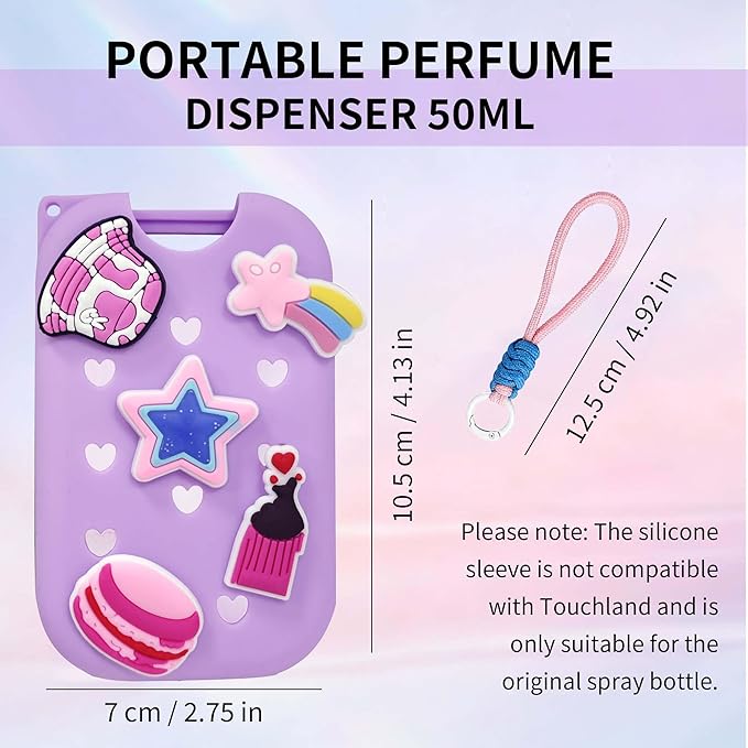 Refillable Hand Sanitizer Spray Bottle - 1oz / 50ml Leakproof Empty Spray Bottle with Silicone Case, Funnel & Clip,Portable Mini Travel Sanitizer Holder for Purse, Pocket, Gym Bag