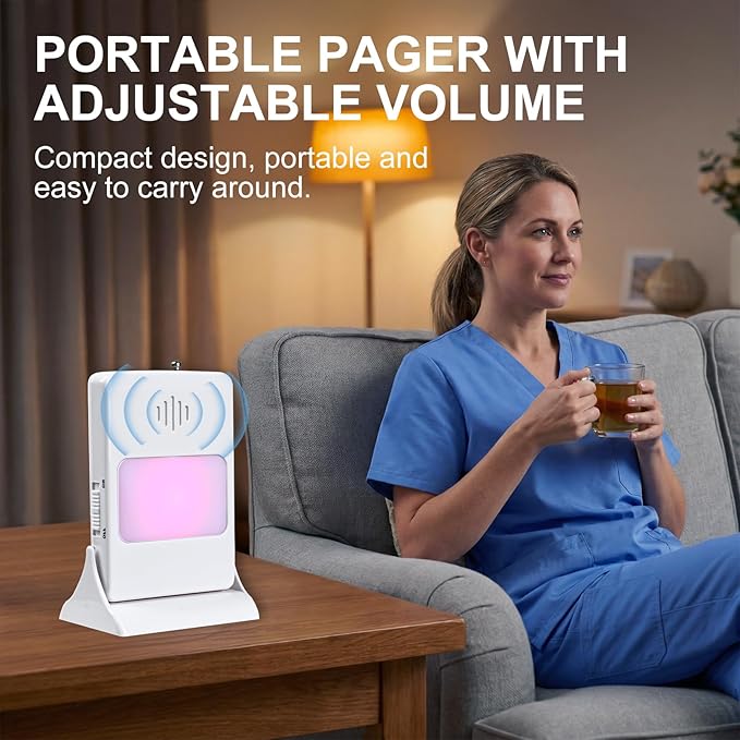 Bed Alarm for Elderly Adults & Chair Alarm Set with Sensor Pad - Fall Prevention Alert System for Seniors, Dementia Patients, Alzheimer Care - Adjustable Volume Caregiver Monitor