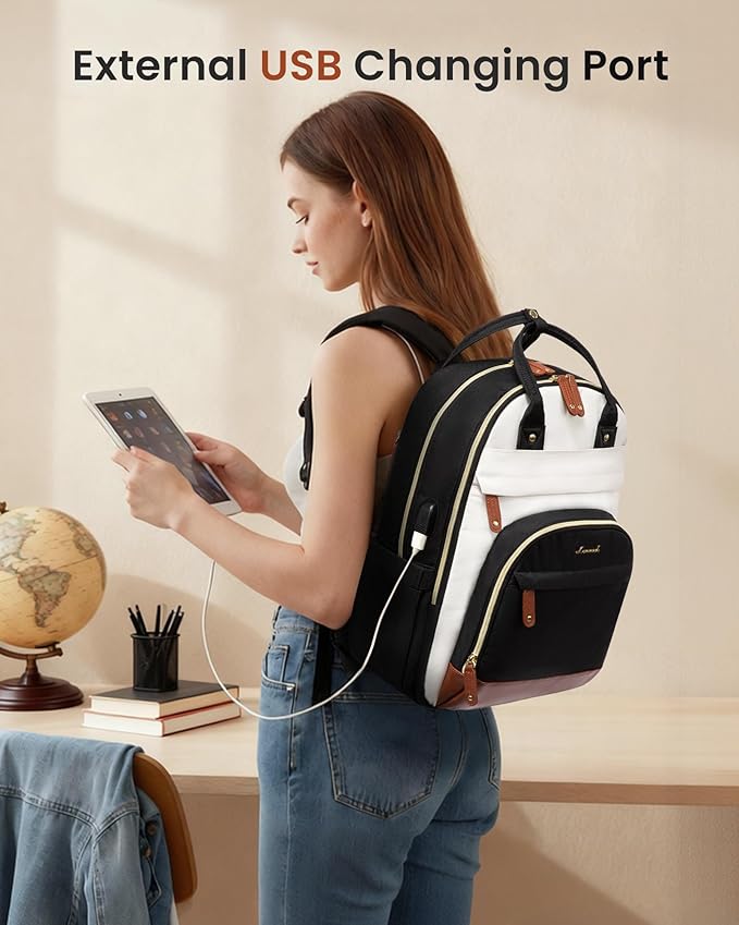 LOVEVOOK Backpack for Women,Laptop Backpack Women,Fits 18 Inch Laptop Computer Bag,Teacher College Backpack Purse,Fashion Waterproof Travel Work Anti-theft Backpack for Traveling on Airplane Daypack