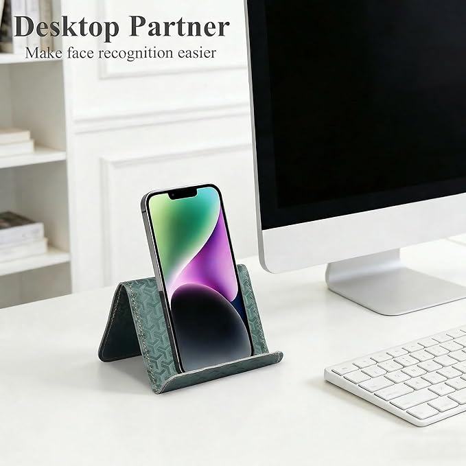 QIELIZI Airplane Travel Essentials for Flying Flex Flap Cell Phone Holder & Flexible Tablet Stand for Desk, Bed, Treadmill, Home & in-Flight Airplane Travel Accessories(1-Triangle Green)