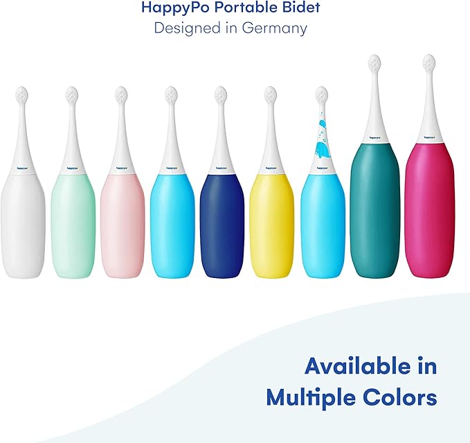 HappyPo The Original XL Butt Shower - Portable Bidet with 50% More Volume - The Easy-Bidet 2.0 Replaces Wet Wipes and Shower Toilet - Portable Bum Spray for Travel - Turquoise