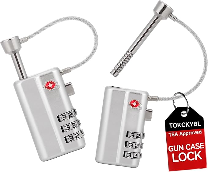 Professional Gun Case Lock TSA Approved – Heavy-Duty, Cut-Resistant & Child-Safe Security Padlock for Firearms, Pistols, Rifle Cases, and Travel Luggage
