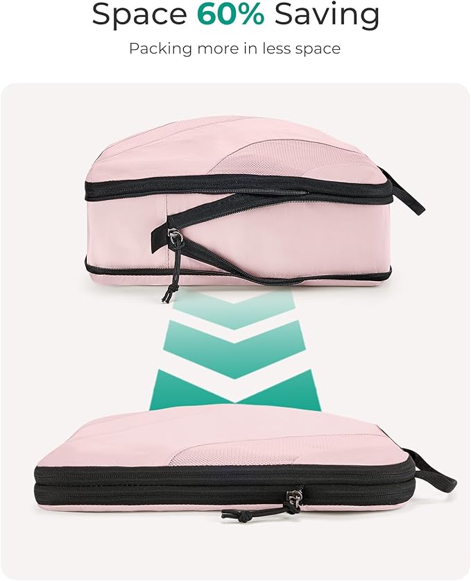 BAGSMART Compression Packing Cubes, 6 Set/4 Set/2 Set Travel Packing Cubes for Carry on Suitcases, Compression Suitcase Organizers Bag Set & Travel Cubes for Luggage, Lightweight Packing Organizers