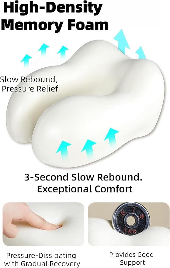 Travel Neck Pillow with Extra Large Hood Rollable Airplane Hooded Neck Pillow with Memory Foam Filling and Removable, Skin-Friendly Cover with a Carrying Pouch
