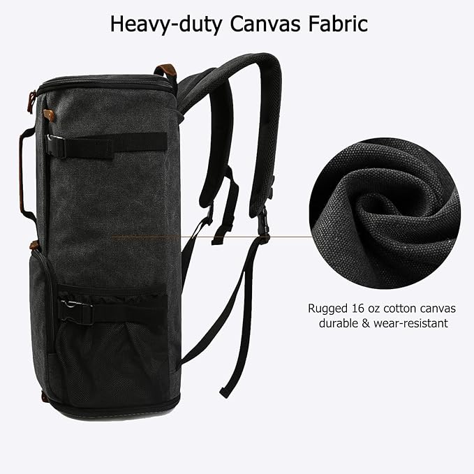 G-FAVOR 40L Travel Backpack for Men, Large Vintage Canvas Rucksack 3 in 1 Convertible Duffel Bag Carry On Backpack Fits for 17.3 Inch Laptop