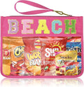 Siwara Snack Bags Clear Pouch Travel Makeup Bag Chenille Letter Bags for Zipper Pouch Clear Cosmetic Bag Clearly Tote Bag Makeup Travel Bags for Women