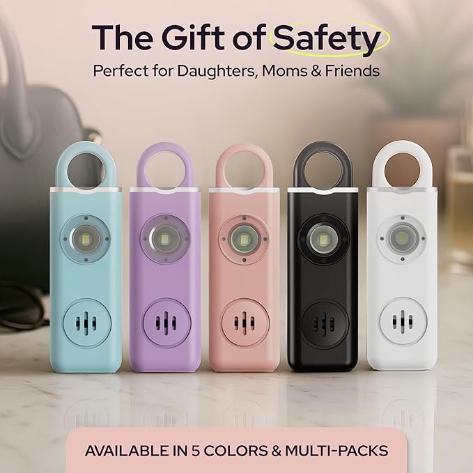 Personal Alarm for Women Safety - 130dB Loud Rechargeable Keychain Siren - LED Light, Carabiner Clip, Low Battery Alert, USB-C Charging TSA Safe Self Defense Alarm by Weten (Pink)