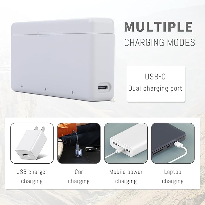 Osmo Action 5 Pro/4/3 Battery Charger Kit 3-Pack Battery and 3-Channel Fast Charger Hub, Compatible for DJI OSMO Action 5 Pro, Osmo Action 4, Osmo Action 3 Camera, with USB-C Charger and Cable