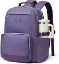 LOVEVOOK Laptop Backpack for Women with Pouch Pocket for Large Capacity Cup,15.6 Inch Laptop Computer Bag Travel Backpack Purse,Waterproof Work Business Backpack College Teacher Bags,Violet