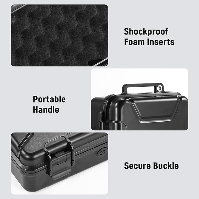 NEEWER Hard Case Compatible with DJI Osmo Pocket 3 & Creator Combo Accessories, IP67 Waterproof Dustproof Shockproof Portable Travel Storage Case with Custom Foam Inserts & 17 Slots, AC022