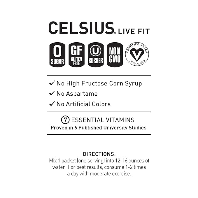 CELSIUS On The Go Strawberry Mango, Sugar Free Energy Drink Mix Sticks, 14 Count (Pack of 2)