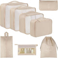 Vercord 8 Set Travel Packing Pods Luggage Organizers Cubes with Laundry Bags Accessories