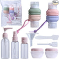 BS-MALL10-pack Leak-proof Travel Bottles Set - Silicone Shampoo & Conditioner Containers With Folding Design & Toiletry Bag For Convenient Trips Shampoo Lotion Skincare