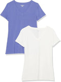 Amazon Essentials Women's Regular-Fit Short-Sleeve T-Shirt (Crewneck and V-Neck Options), Multipacks