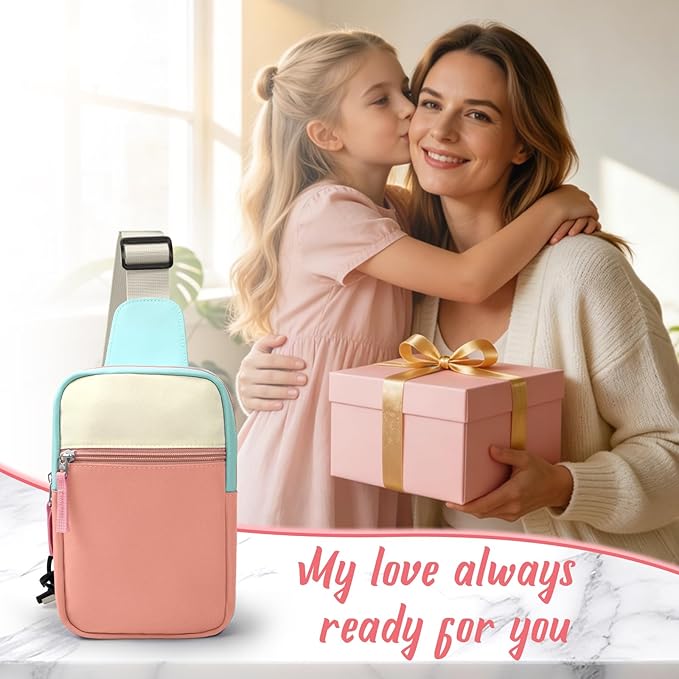 Graduation Mothers Day Gifts for Daughter Teen Girl Her, Fanny Pack Birthday Gifts for 8 9 10 11 12 Year Old Girls, Preppy Crossbody Bag, Adjustable Sling Bag Purse Trendy Stuff Kids Travel Essential