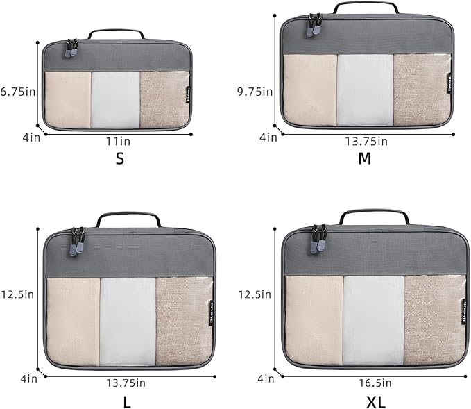 BAGAIL Clear Packing Cubes Packing Organizer for Travel Accessories Luggage suitcase