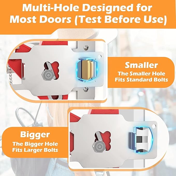 Travel Door Lock for Hotel Rooms Apartment Locks Home Security Defender Door Lock Latch Extra Door Locker from Inside Hotel Safety Door Locks for Travelers Portable Lock for Door Security (2 Pack)