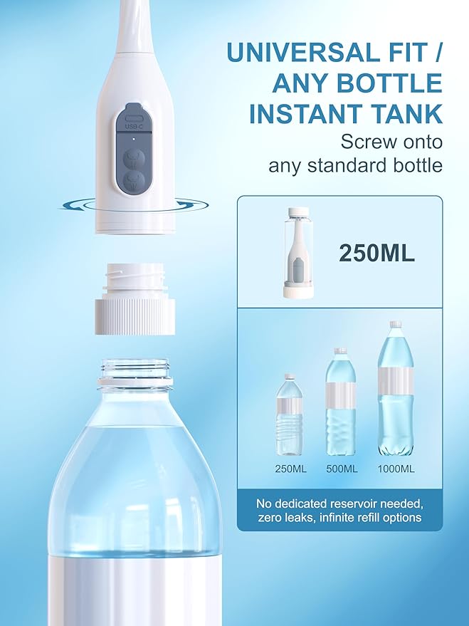 Portable Bidet for Travel, GODBB Rechargeable Electric Travel Bidet with Dual Spray Modes, 360°Adjustable Nozzle, High Pressure Cleaning, USB-C Charging, IPX7 Waterproof for Home Postpartum Hygiene