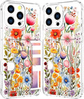 Compatible with iPhone 16 Pro Case Card Holder for Women Cute Design,Wallet Phone Cases Transparent Cool Kawaii Protective (Clear Flowers Lily Girly Florals)