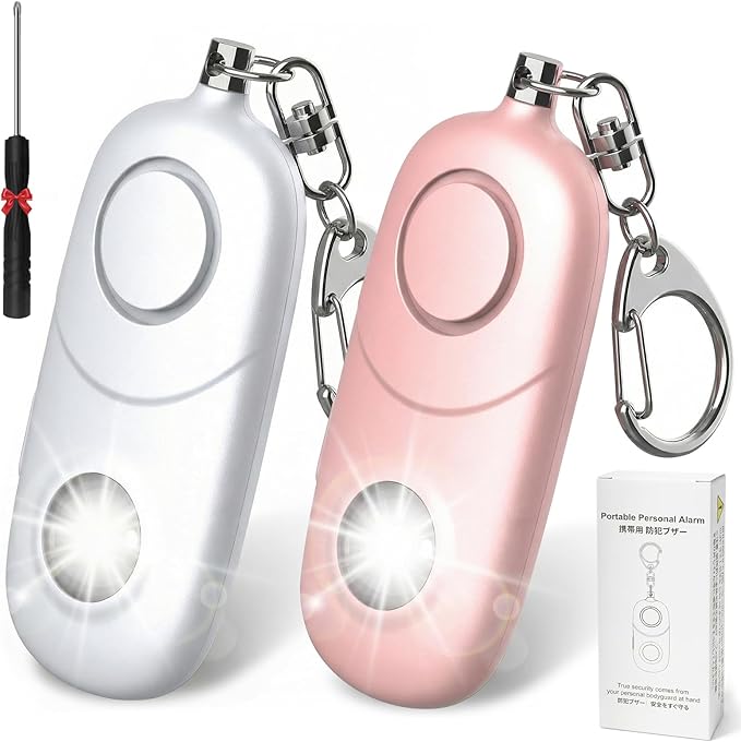 Personal Alarm for Women Keychain Alarm: Qoosea 135dB Emergency Keychain Siren with Strobe Light Loud Siren for Women Kids Students Seniors Emergency Self-Defense for Night Sports