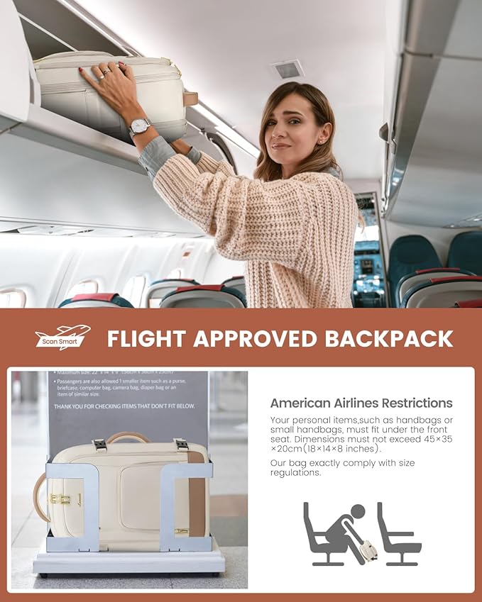 LOVEVOOK 40L Travel Backpack for Women Flight Approved, Carry on Backpack for Airplanes, TSA Personal Item Travel Bag, Waterproof 17 Inch Laptop Backpack, Business Weekender Overnight Daypack, 3Pcs