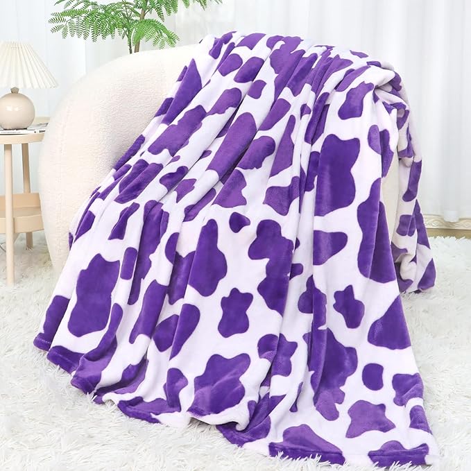 Purple Throw Blankets for Women, Lightweight Soft Warm Fuzzy Lavender Fleece Throws for Bed Couch Room Decor, Cozy Purple Gifts for Girls Women 50x60 inches