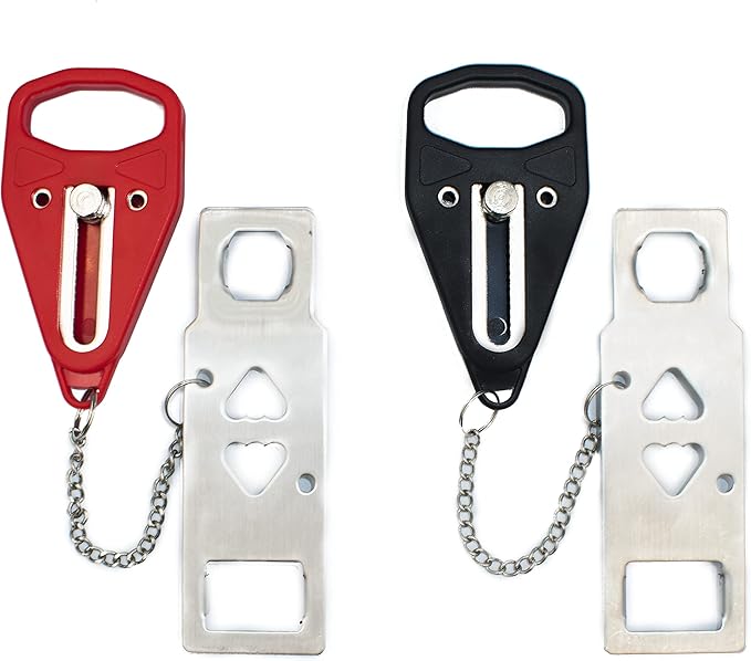 Portable Door Lock for Added Security & Safety. Ideal for Privacy & Protection at Home, Bedroom, School Dorm Room and Hotel. Essential to Travelers, Homeowners & Renters - 2 Pack