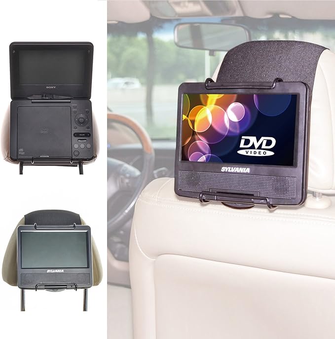 TFY Universal Car Headrest Mount Holder for Portable DVD Player