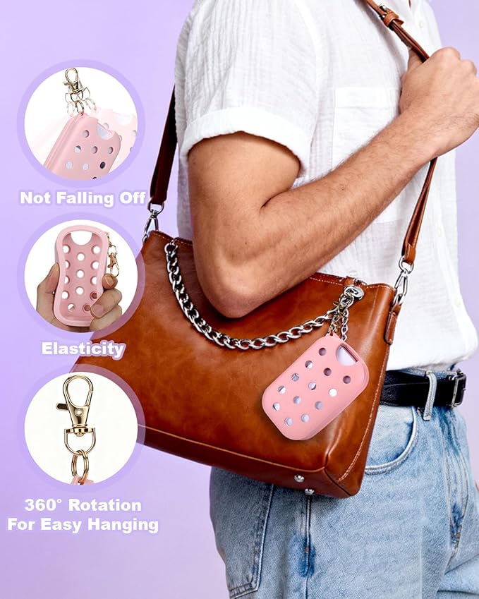 Palksky Hand Sanitizer Spray Case for Touchland,Hand Sanitizer Case with Keychain Holder for Power Mist and Glow Mist1 fl OZ Travel Size(Pink),Not Include Spray