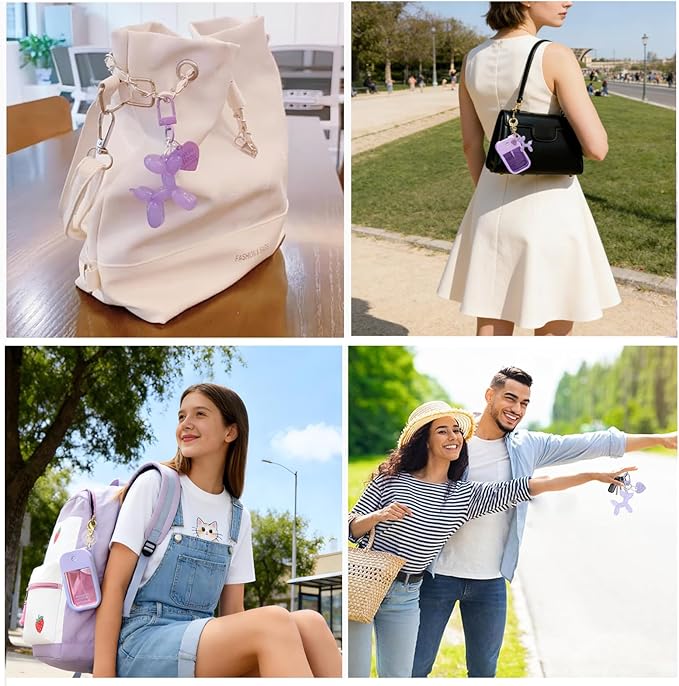 Hand Sanitizer Spray Case for Touchland,Silicone Touchland Case Keychain Hand Sanitizer Spray Holder Compatible with Touchland Power Mist and Glow Mist 1 FL Oz/30ml-Purple